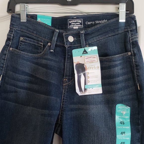 NWT  Signature Levi Curvy Straight Stretch Jeans Size 4 - Picture 10 of 10